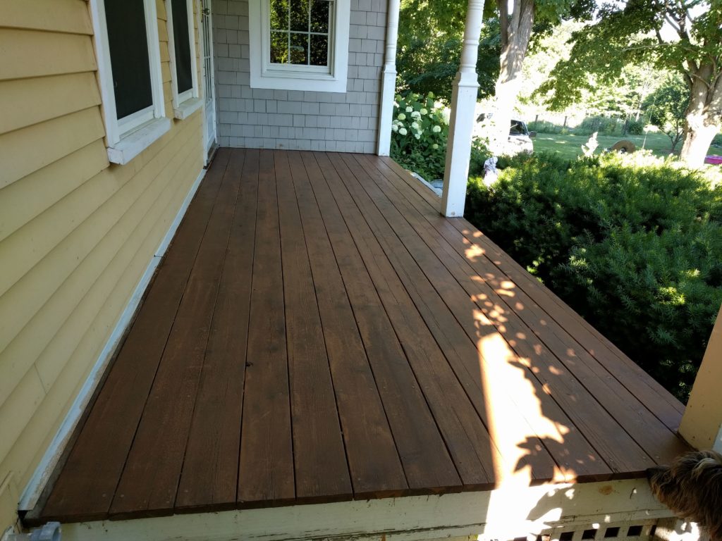 a deck after refinishing