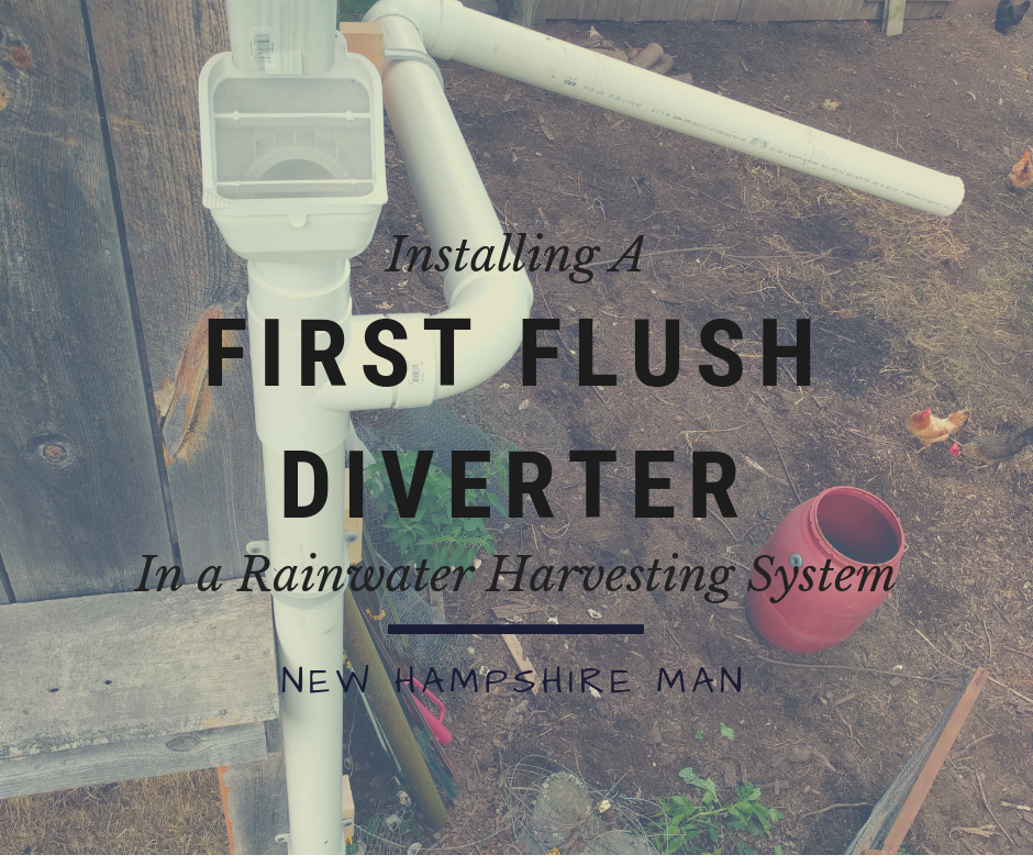 Rainwater harvesting first flush diverter installed.